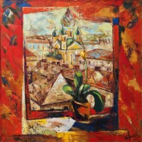 Ашот Хачатрян - Вид из окон старой мастерской на Эстонскую православную церковь, 2002 (холст, масло)