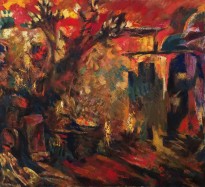 Ашот Хачатрян - Домик с хачкарами. Воспоминание, 2002 (холст, масло)