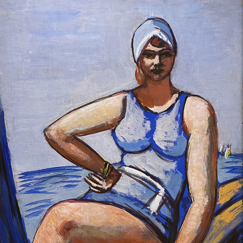 Макс Бекман — Кваппи в синем на лодке, 1925 (гуашь, холст, масло)