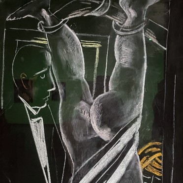 Макс Бекман — Ночная встреча, 1928 (мел на бумаге)