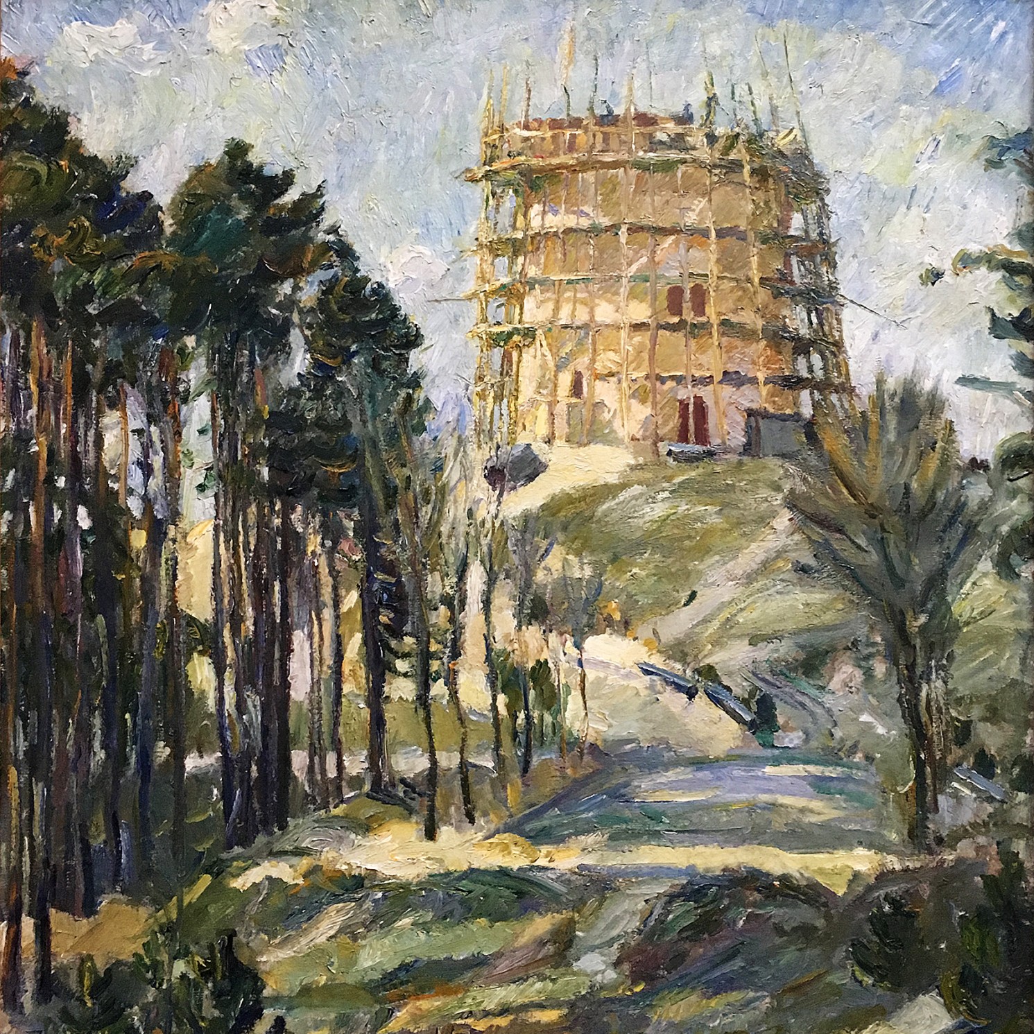 Макс Бекман - Водонапорная башня в Хермсдорфе, 1909 (холст, масло)