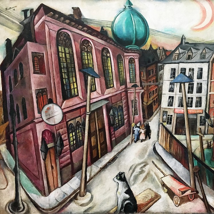 Макс Бекман - Синагога во Франкфурте на Майне, 1919 (холст, масло)