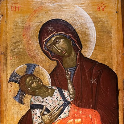 Одигитрия с Христом Анапесоном, 1400 (художник из Верои).