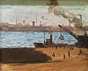 Александр Русаков - Погрузка в порту, ок. 1947 (холст, масло)