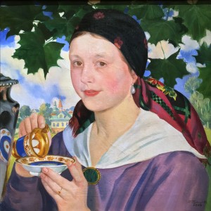 Борис Кустодиев - Портрет Марии Шостакович, 1920 (холст, масло)