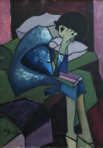 Евгений Михнов-Войтенко - Женщина с книгой, 1957 (холст, масло)