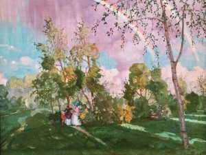 Константин Сомов - Пейзаж с радугой, 1919 (холст на картоне)