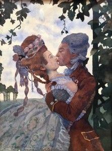 Константин Сомов - Поцелуй, 1910-е (бумага, акварель)