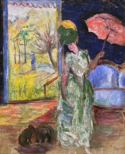 Наталия Гончарова - Дама с зонтиком, ок. 1905 (холст, масло)