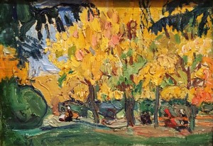 Натан Альтман - Осень в парке, 1910 (холст на картоне)