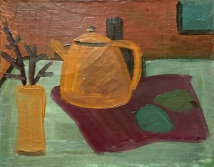 Рихард Васми - Натюрморт с чайником, 1990-е (оргалит, масло)