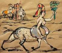 Татьяна Чурсинова — Из жизни кентавров. Октябрь (графика, смешанная техника).