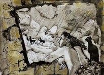 Татьяна Чурсинова — Из жизни кентавров. Ноябрь (графика, смешанная техника).