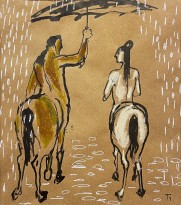 Татьяна Чурсинова — Из жизни кентавров. Декабрь (графика, смешанная техника).