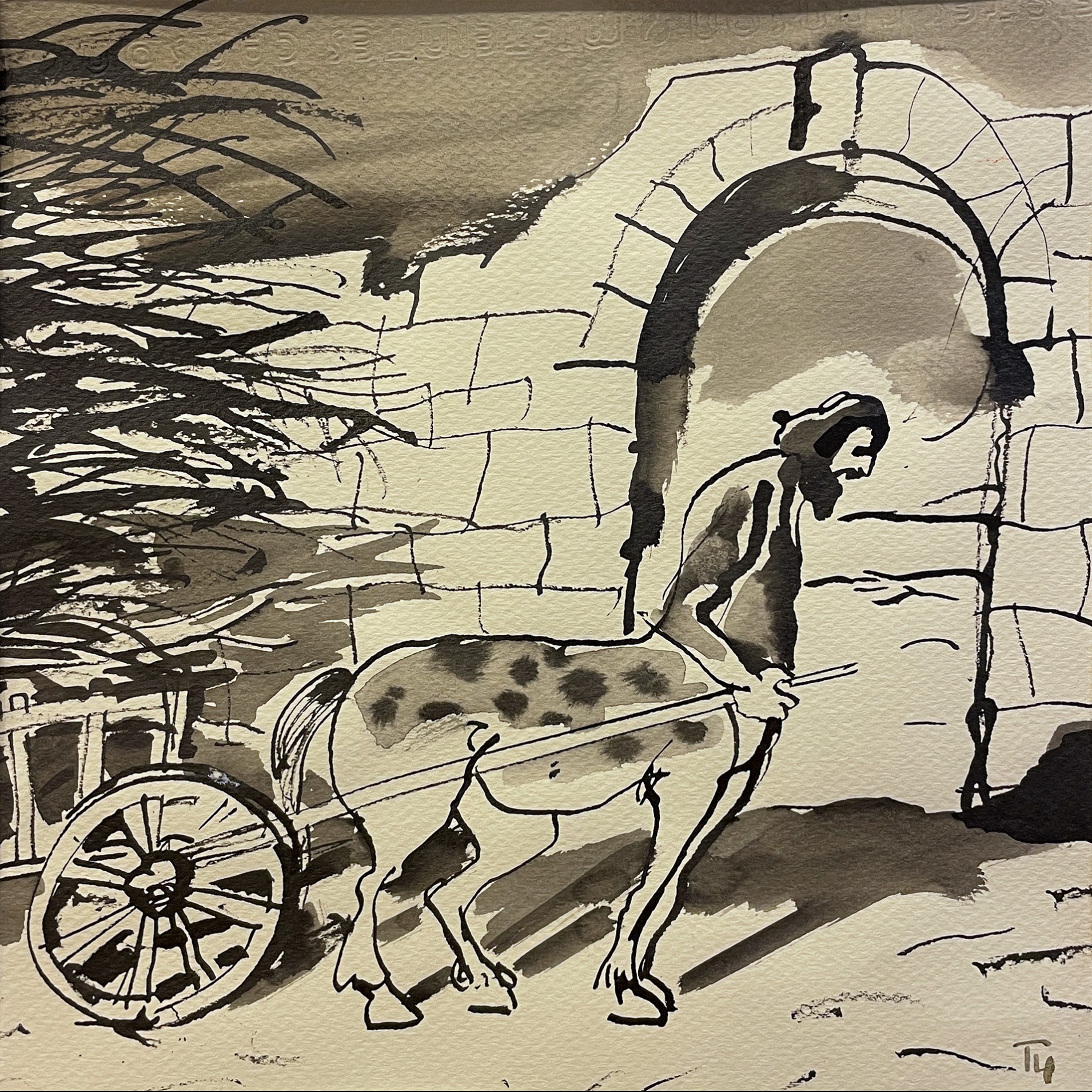 Татьяна Чурсинова — Из жизни кентавров. Февраль (графика, смешанная техника).