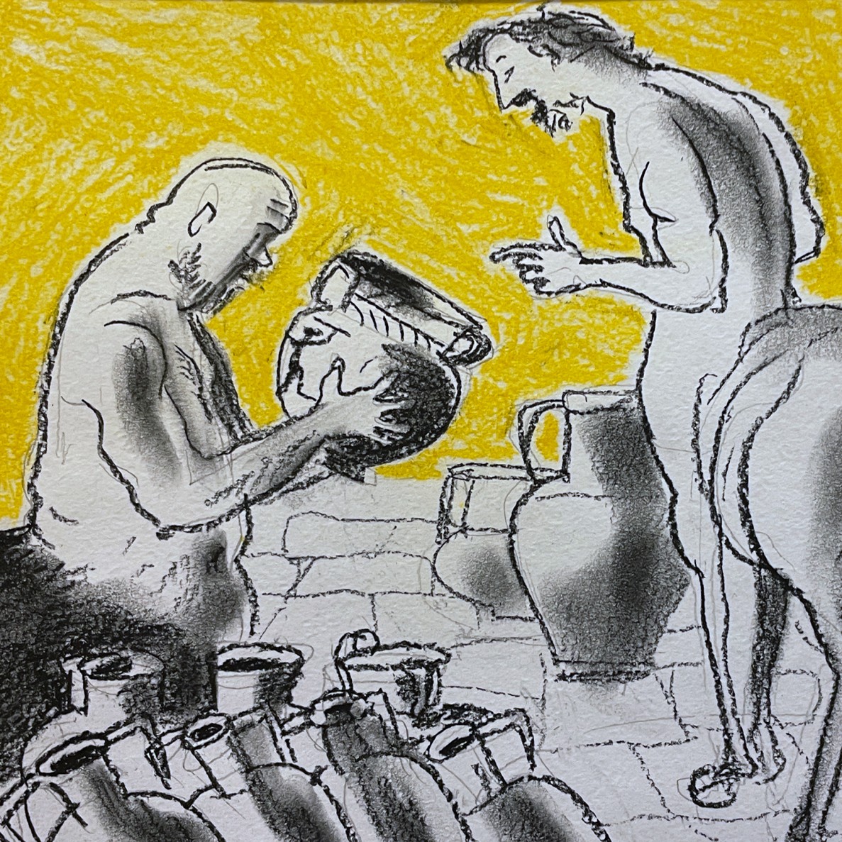 Татьяна Чурсинова — Из жизни кентавров. Март (графика, смешанная техника).