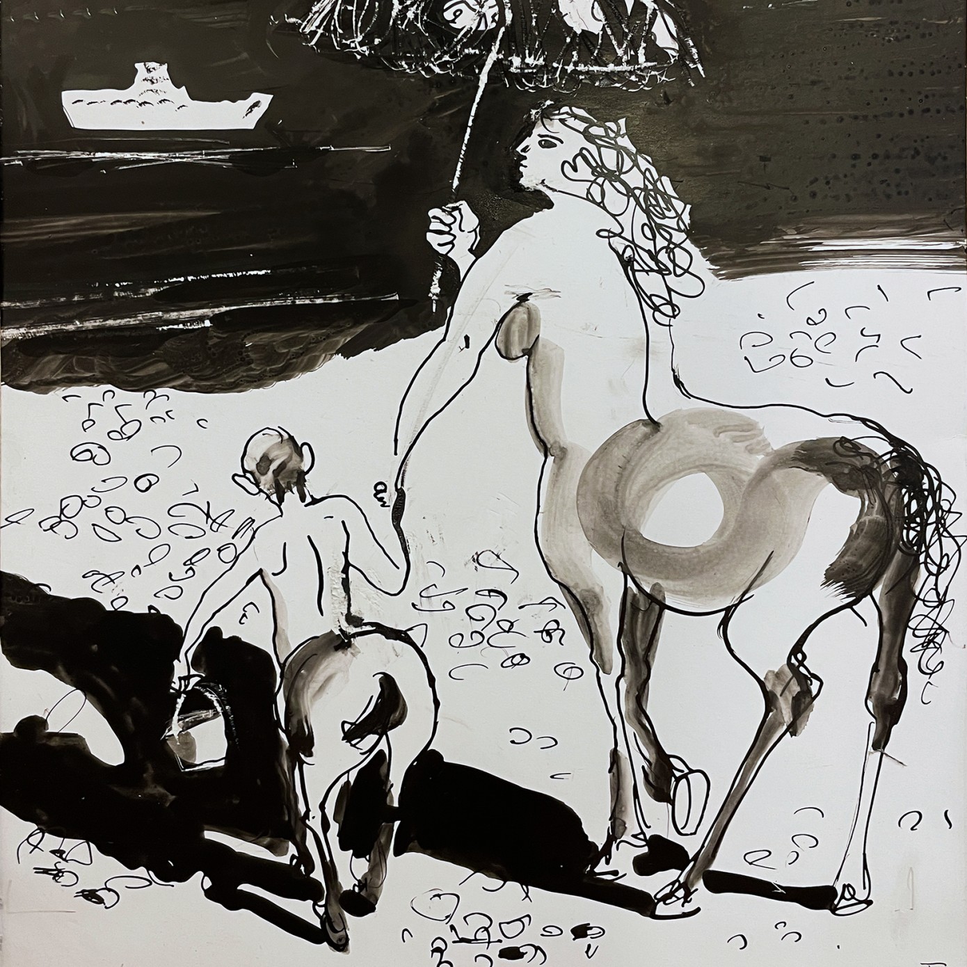 Татьяна Чурсинова — Из жизни кентавров. Июль (графика, смешанная техника).