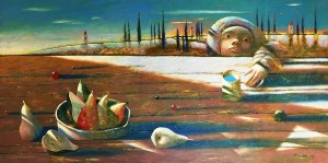 Александр Базарин - Стакан молока, 1998 (холст, масло)