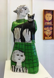 Александр Задорин - Черный кот, 1985 (шамот, цветные глазури)