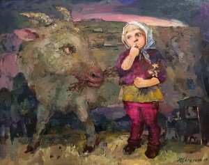 Анна Щеголева - Автопортрет из детства, 2000 (холст, масло)