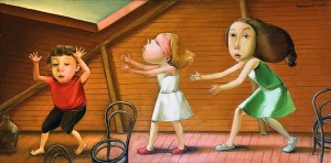 Виктор Данилов - Игра в жмурки, 2003 г (холст, масло)