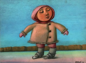 Виктор Данилов - Первые коньки, 1999 (бумага, масляная пастель)