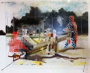 Владимир Потапов - Дворик, 2013 (плексиглас, масло)