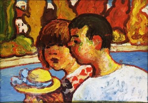 Владимир Яшке - Прогулка втроем, 1990 (холст, масло)