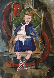 Ксения Бурлакова - Соня с зайцем, 2012 (картон, масло)