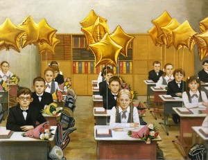 Мария Сафронова - Класс, 2015 (бумага, масло)