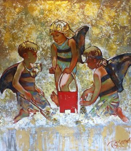 Татьяна Лысак-Полищук - Строители, 2016 (холст, масло)