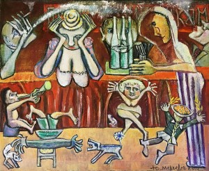 Юрий Медведев - Предпраздничный просмотр, 2014 (холст, масло)