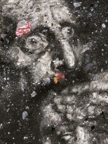 Чжан Хуань - Иван Грозный и его сын Иван, 2019  (холст, пепел) фрагмент