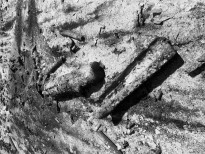 Чжан Хуань - Спрашивая Конфуция №3, 2011 (холст, пепел) фрагмент