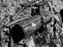 Чжан Хуань - Спрашивая Конфуция №4, 2011 (холст, пепел) фрагмент