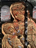 Чжань Хуань - Мой Зимний Дворец №1, 2019 (шелкография, резьба по деревянной двери) фрагмент