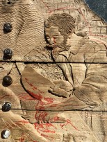 Чжань Хуань - Мой Зимний Дворец №10, 2019 (шелкография, резьба по деревянной двери) фрагмент