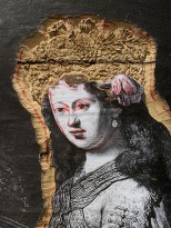 Чжань Хуань - Мой Зимний Дворец №7, 2019 (шелкография, резьба по деревянной двери) фрагмент