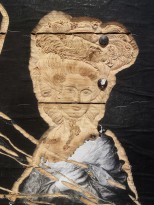 Чжань Хуань - Мой Зимний Дворец №9, 2019 (шелкография, резьба по деревянной двери) фрагмент