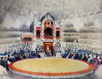 Константин Рудаков — Принцесса цирка (бумага, акварель), 1944