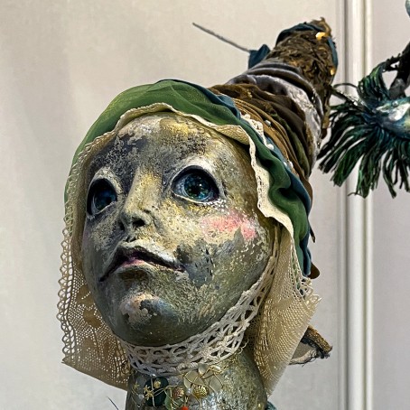 нна Чуланова — Водная дама (смешанная техника), 2021 (фрагмент).