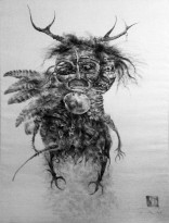 Даши Намдаков — Левитация, 2012 (сангина, холст)