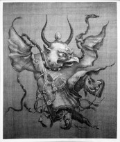 Даши Намдаков — Танец Гаруды, 2012 (жикле — печать на фактурной ткани)