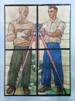 А. Дейнека - Молодые геодезисты, 1953 (бумага, карандаш, акварель, гуашь)