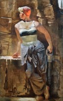 А. Самохвалов - Метростроевка со сверлом, 1937 г. (холст, масляно-восковая темпера)