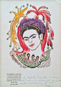 Диега Ривера - Портрет ФРиды Кало, 1955 (бумага, офсетная печать, акварель. Музей Долорес Ольмедо)