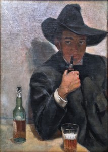 Диего Ривера - Автопортрет в шляпе, 1907 (холст, масло. Музей Долорес Ольмедо)
