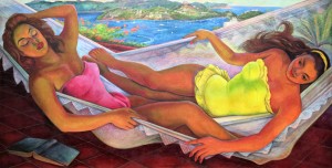 Диего Ривера - Гамак, 1956 (холст, масло, клеевая краска. Музей Долорес Ольмедо)