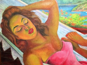 Диего Ривера - Гамак, фрагмент, 1956 (холст, масло, клеевая краска. Музей Долорес Ольмедо)