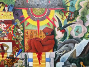 Диего Ривера - Доколумбова Америка, фрагмент 2, 1950 (холст, масло. Частное собрание)